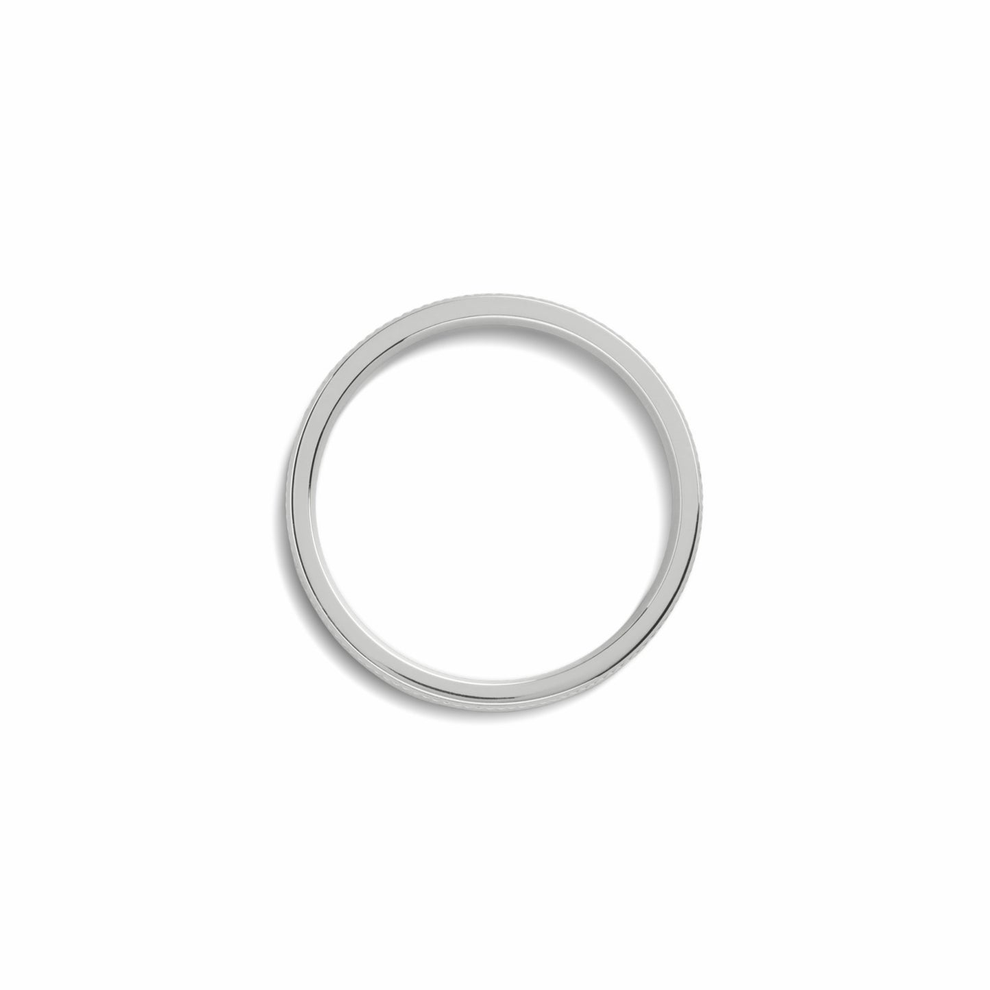 Shinola 4mm Diagonal Textured White Gold Band