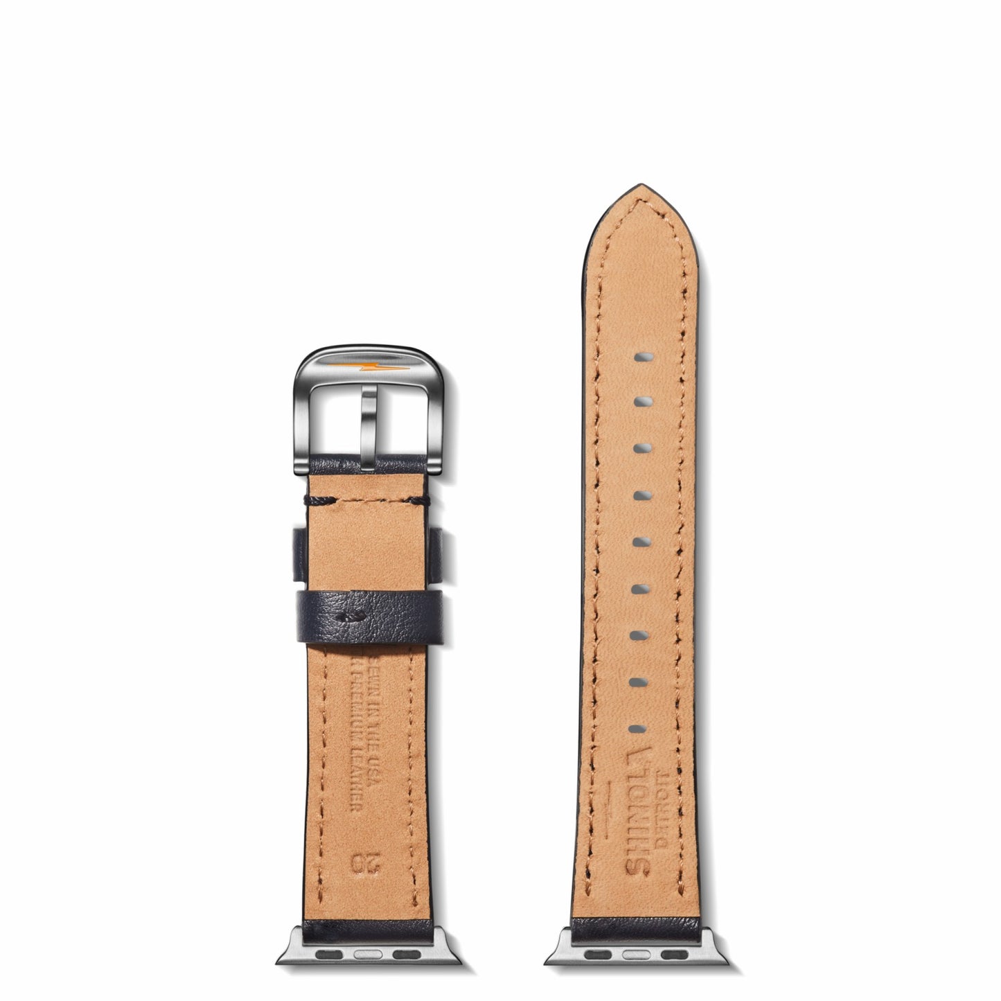 Shinola 20mm Navy Leather Apple Watch Strap | Shinola