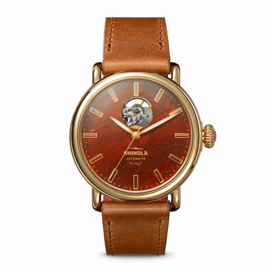 Shinola Gilda Radner Runwell Automatic Watch - Red Jasper