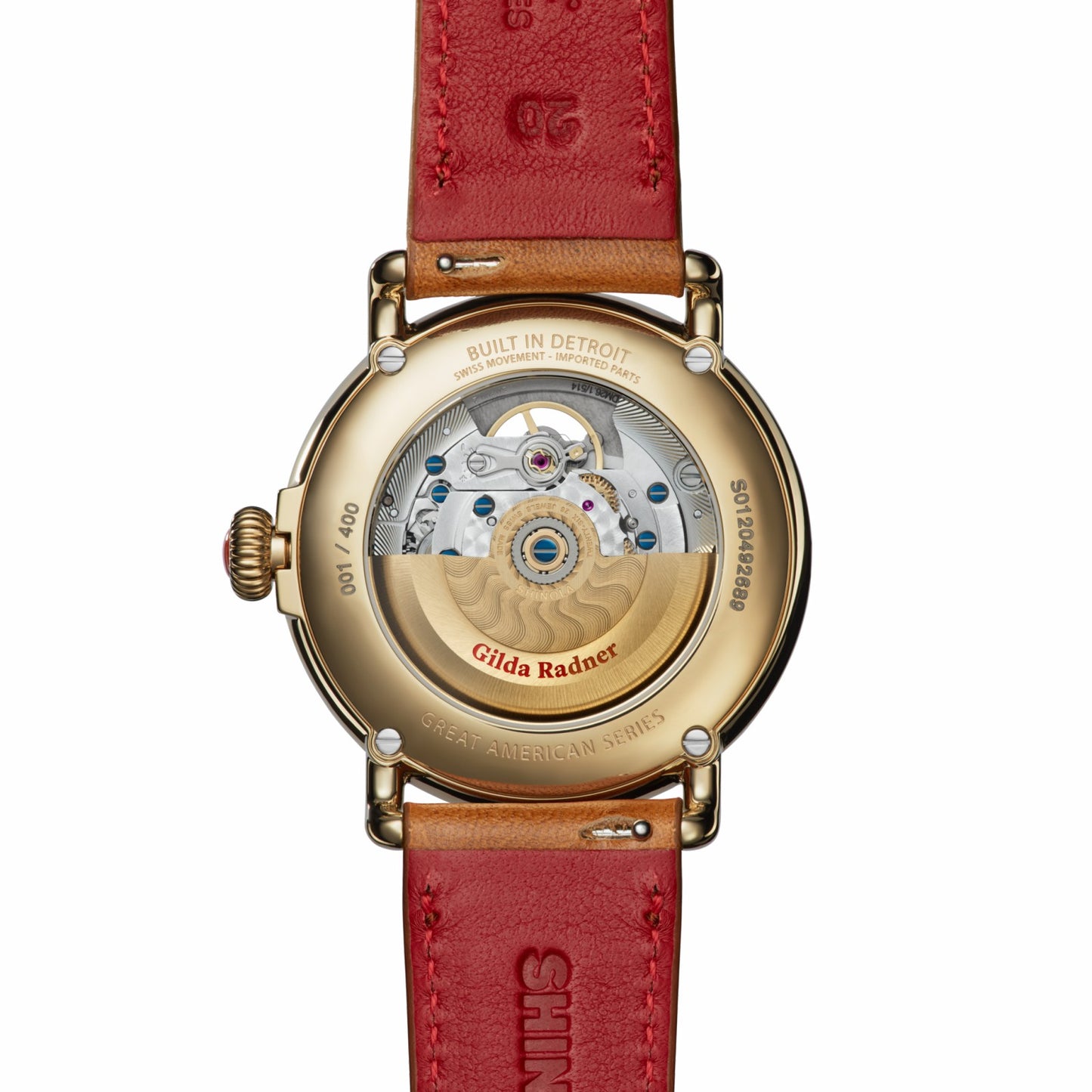 Shinola Gilda Radner Runwell Automatic Watch - Red Jasper
