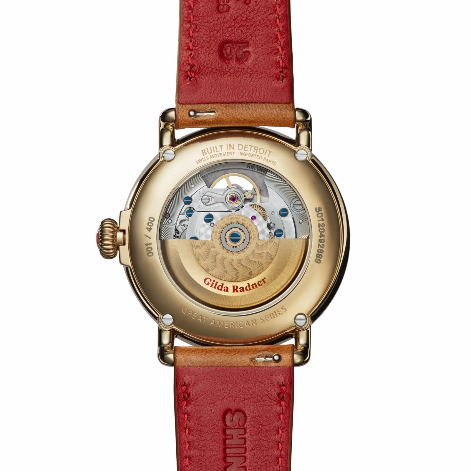 Shinola Gilda Radner Runwell Automatic Watch - Red Jasper