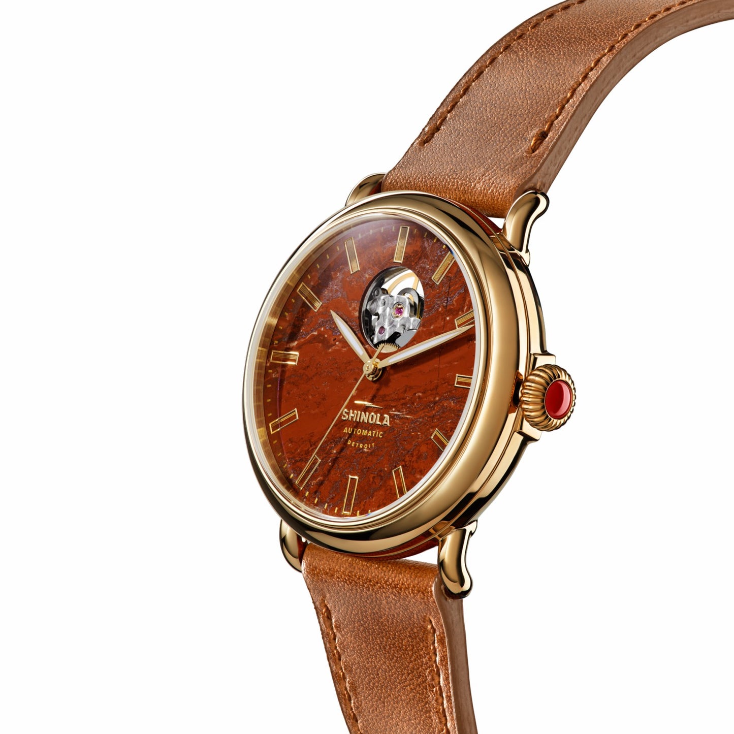 Shinola Gilda Radner Runwell Automatic Watch - Red Jasper