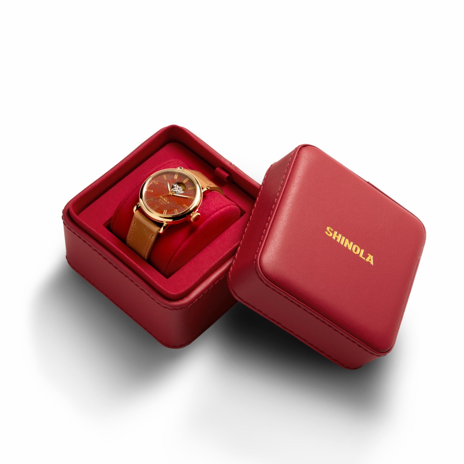 Shinola Gilda Radner Runwell Automatic Watch - Red Jasper