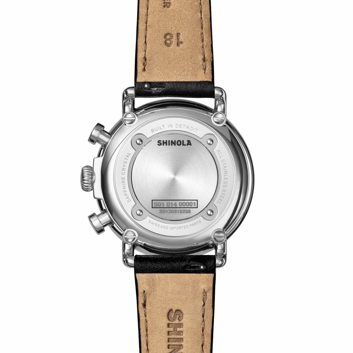 Shinola Runwell Chronograph Watch - Black Leather Strap