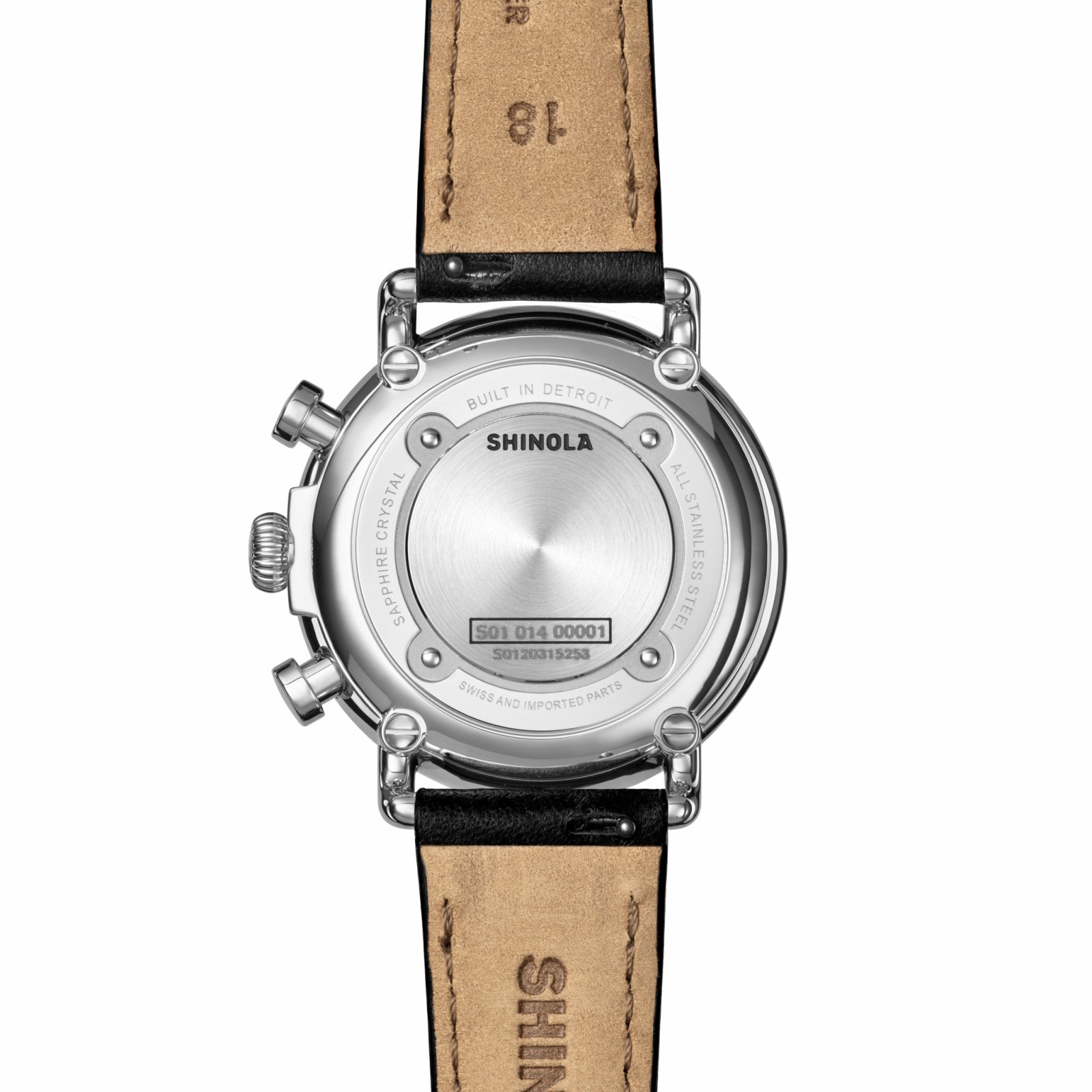 Shinola Runwell Chronograph Watch - Black Leather Strap