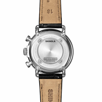 Shinola Runwell Chronograph Watch - Black Leather Strap