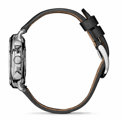 Shinola Runwell Chronograph Watch - Black Leather Strap