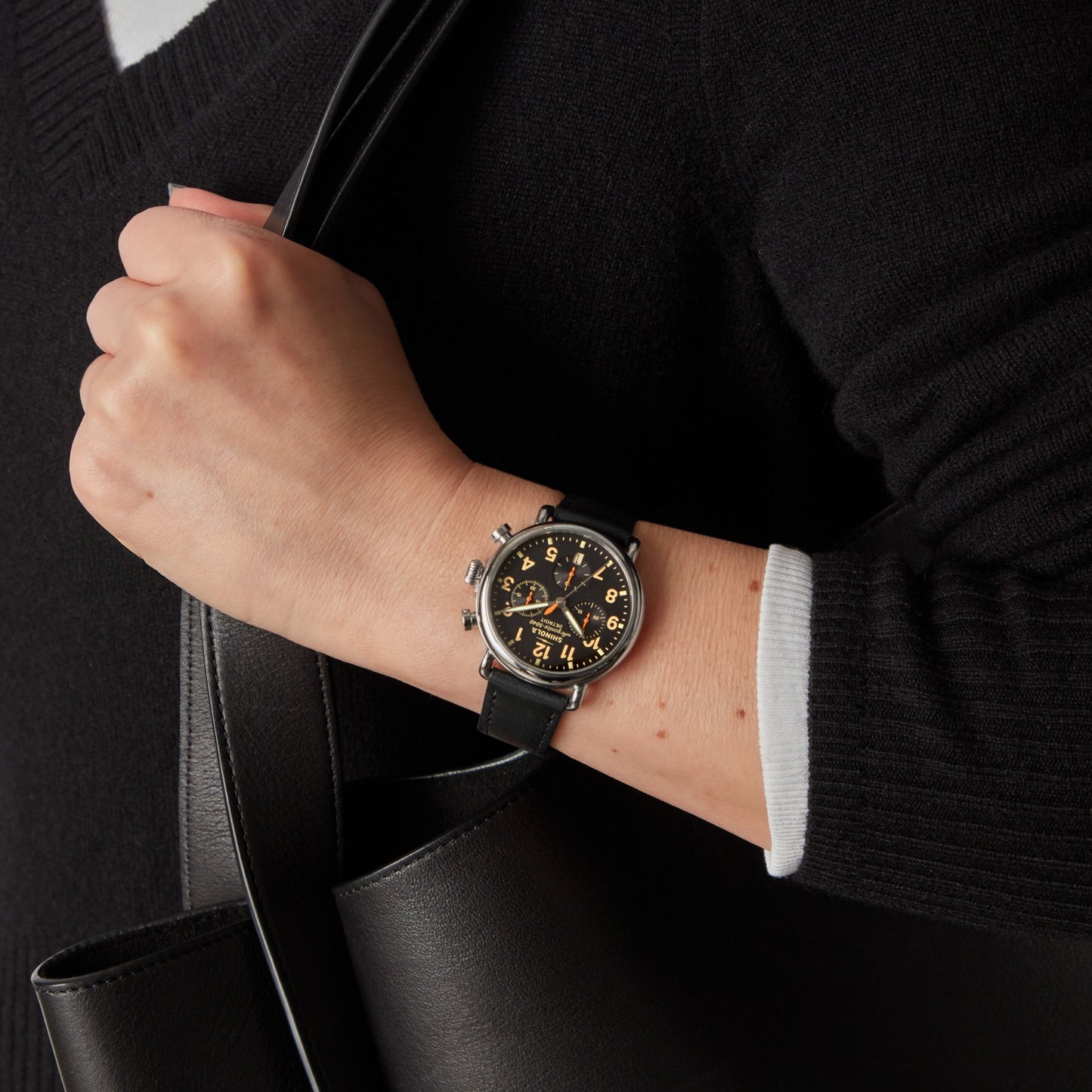 Shinola Runwell Chronograph Watch - Exclusive Black