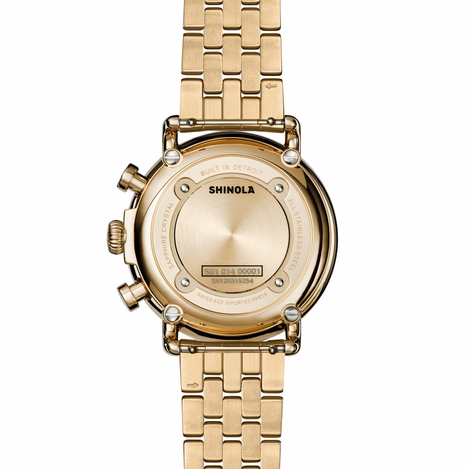 Shinola Runwell Chronograph Watch - MOP Gold Bracelet