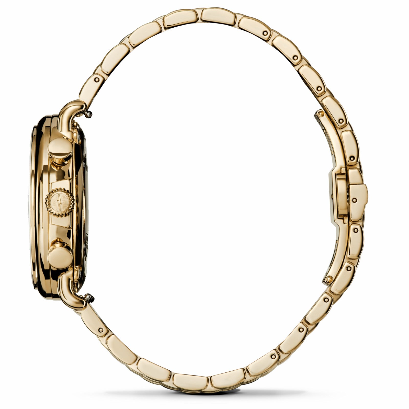 Shinola Runwell Chronograph Watch - MOP Gold Bracelet