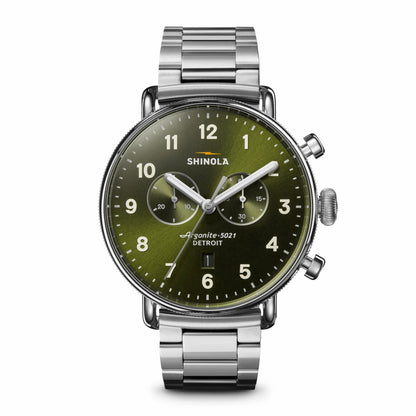 Shinola Canfield Chronograph Watch - Dark Olive