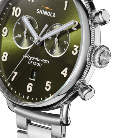 Shinola Canfield Chronograph Watch - Dark Olive