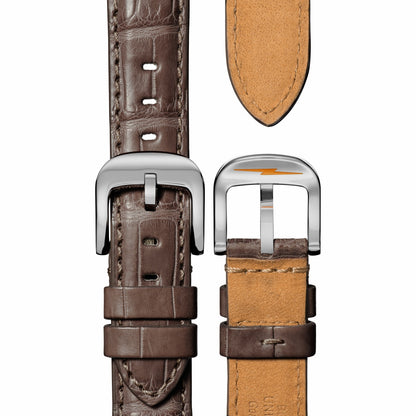 Shinola Canfield Watch - Gray Brown Alligator Strap