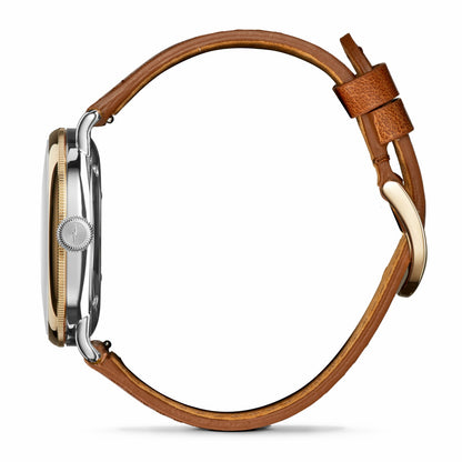 Shinola Canfield Watch - MOP Tan Leather Strap