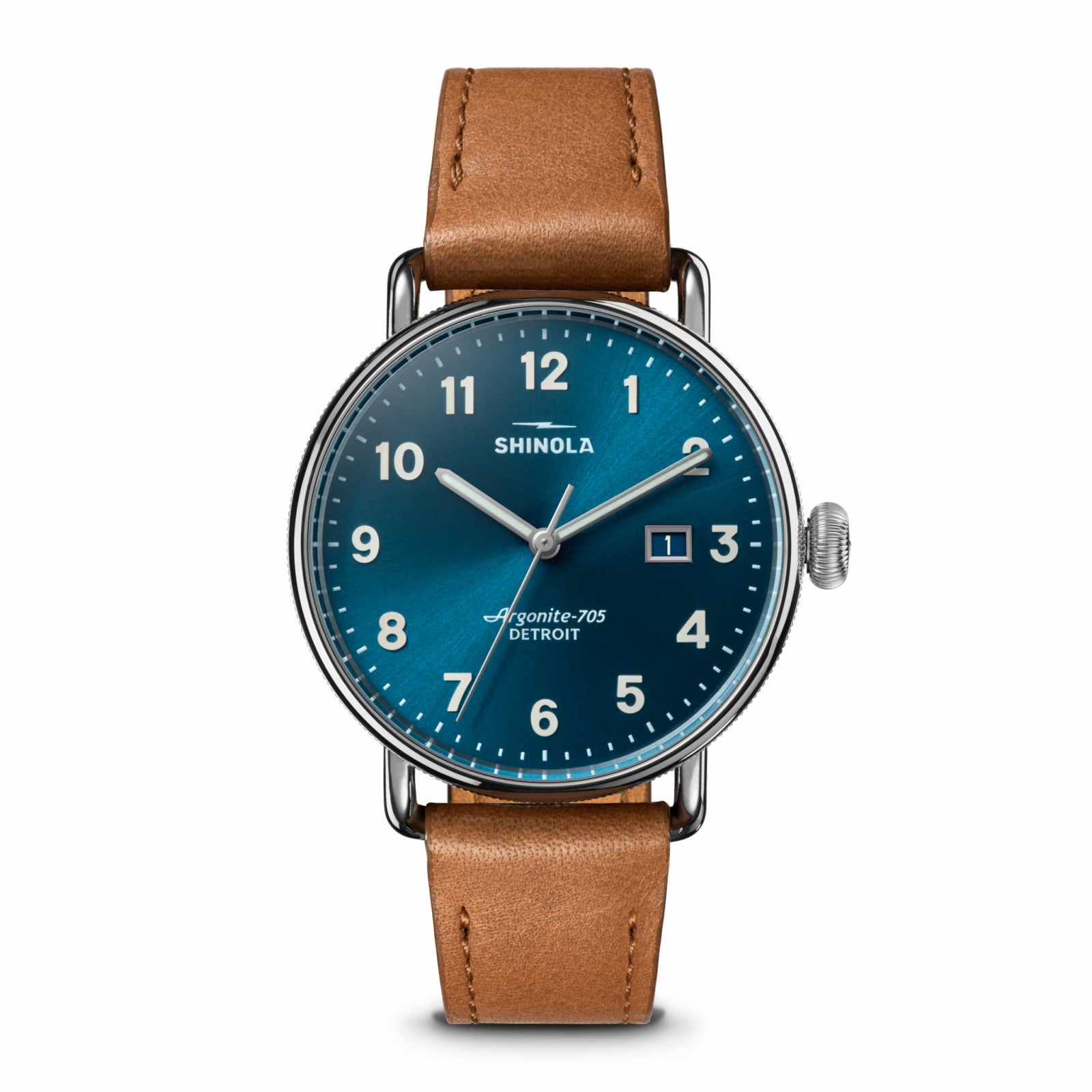 Shinola Canfield Watch - Blue Tan Leather Strap