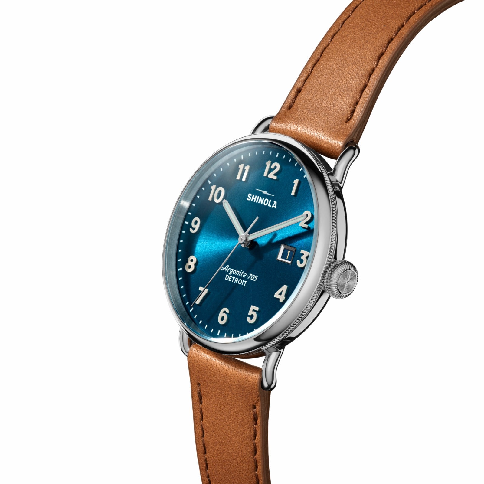 Shinola Canfield Watch - Blue Tan Leather Strap