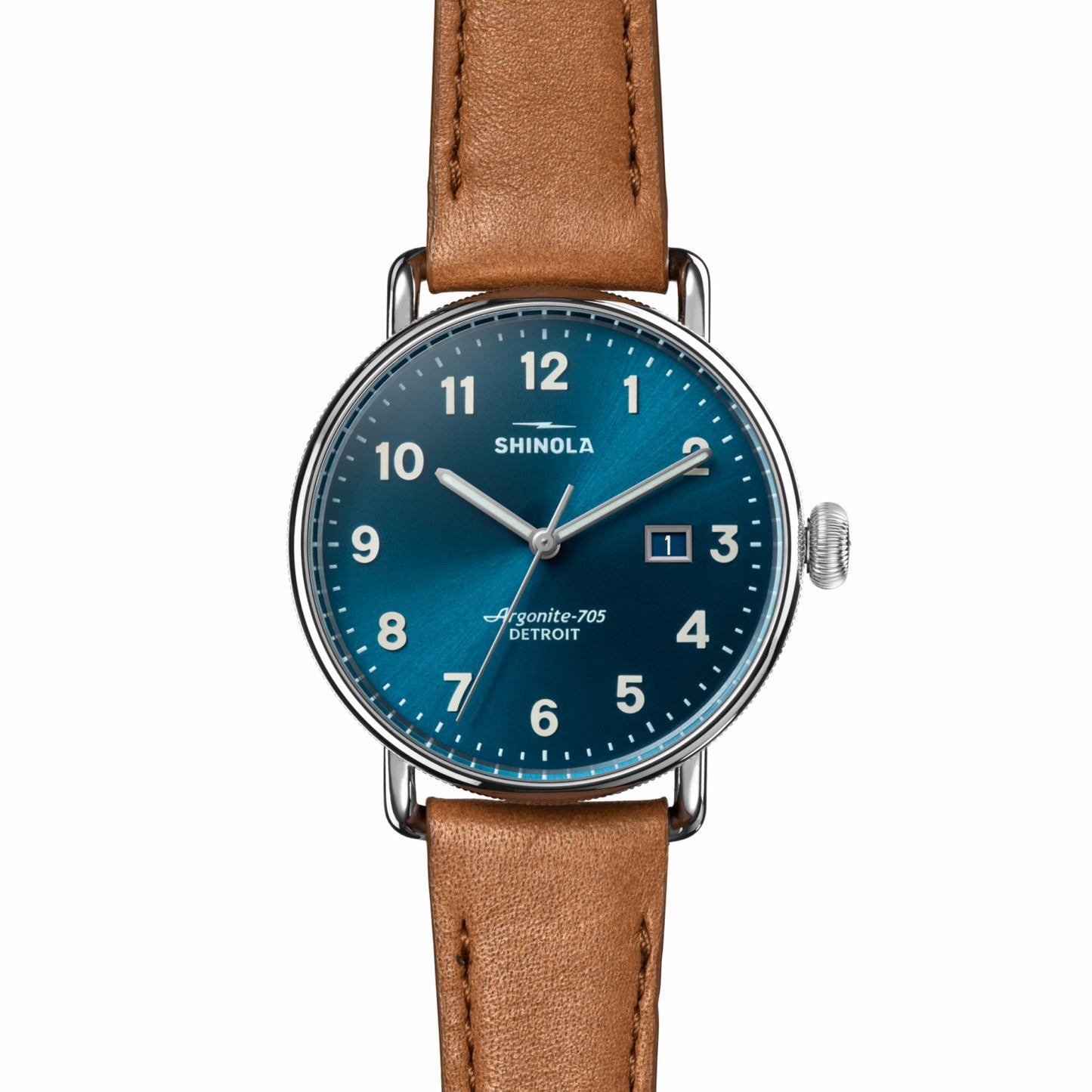 Shinola Canfield Watch - Blue Tan Leather Strap