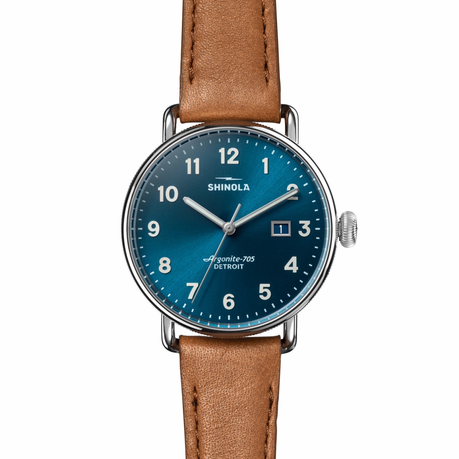 Shinola Canfield Watch - Blue Tan Leather Strap