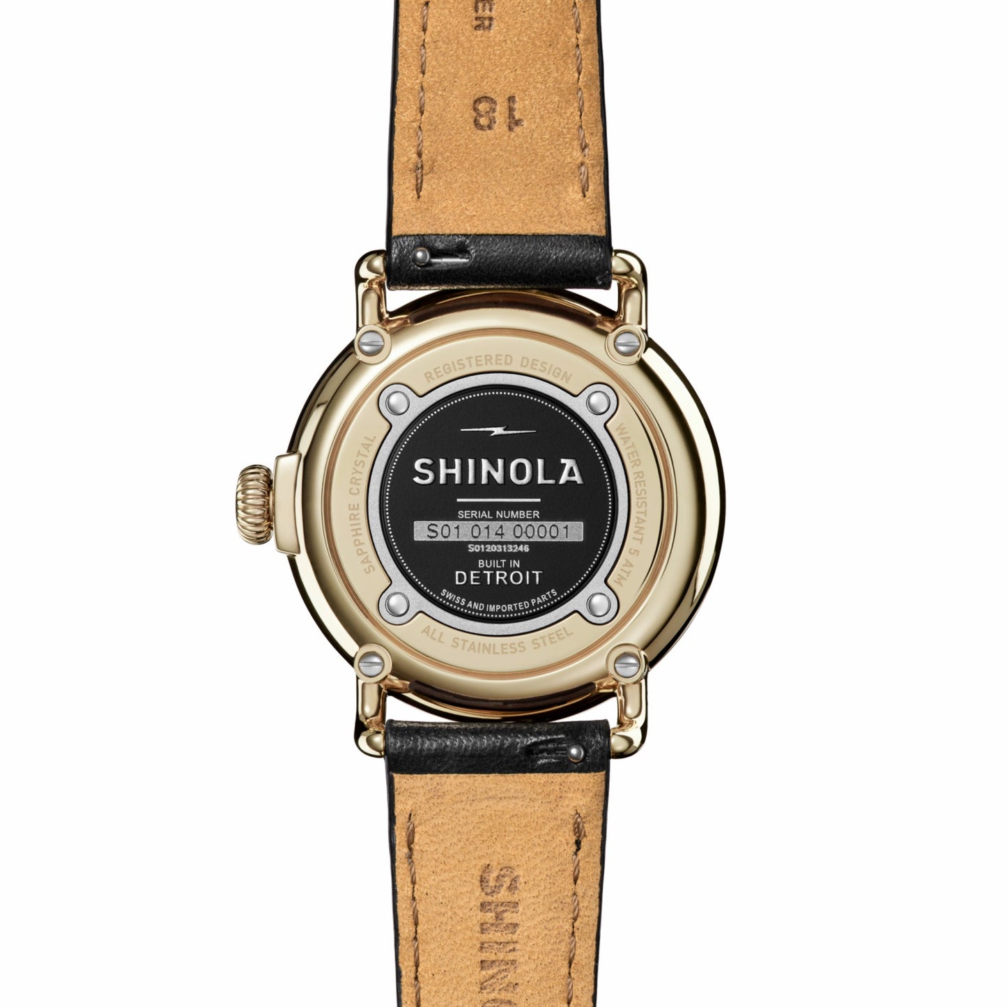 Shinola Runwell Watch - MOP Black Leather Strap