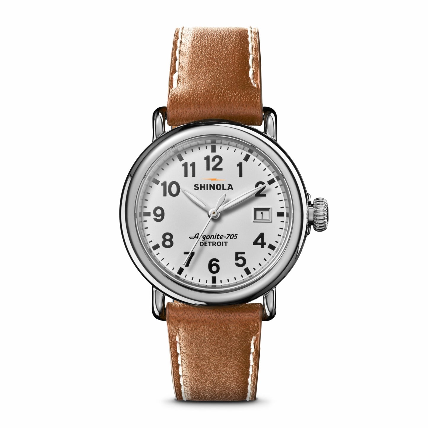 Shinola Runwell Watch - White Tan Leather Strap