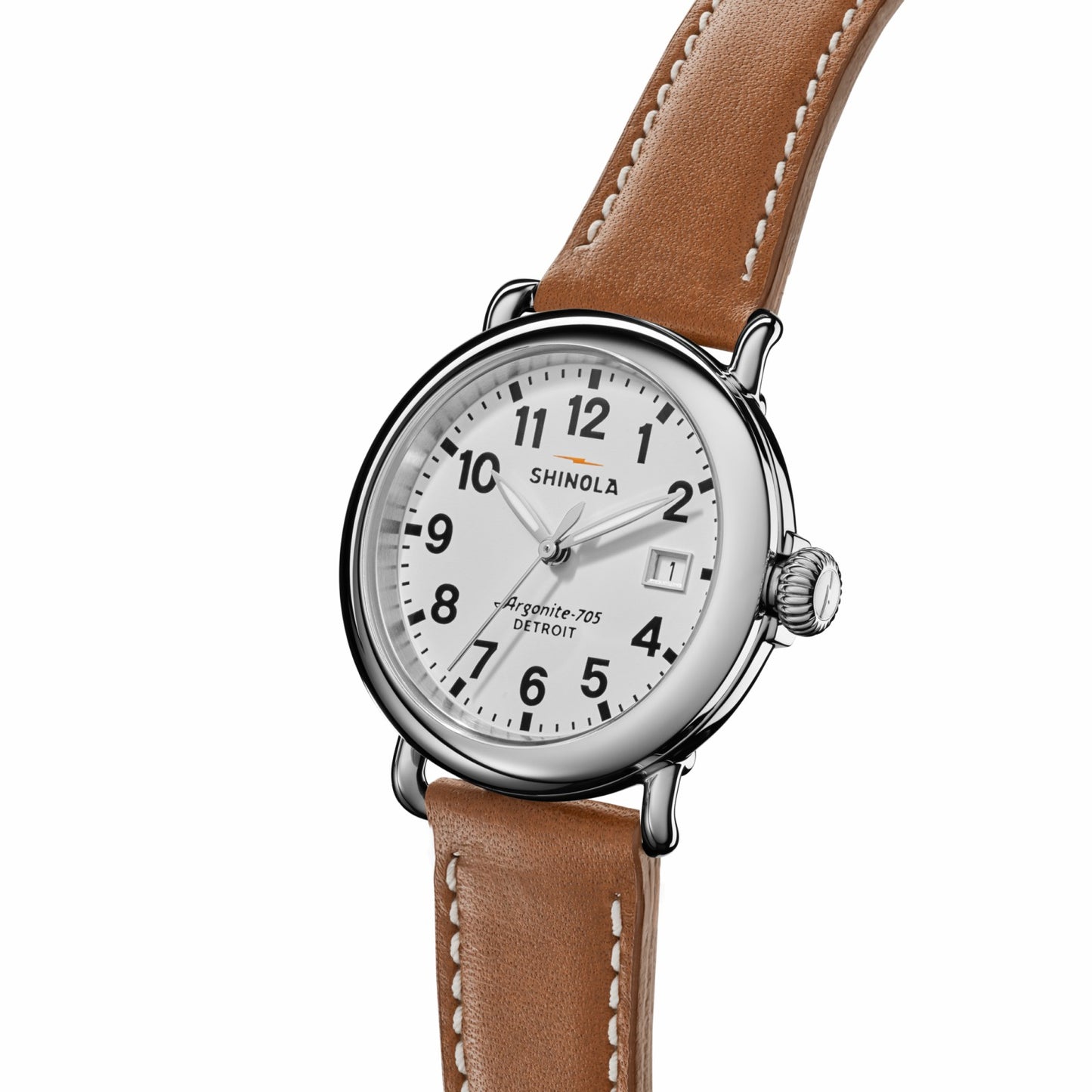 Shinola Runwell Watch - White Tan Leather Strap