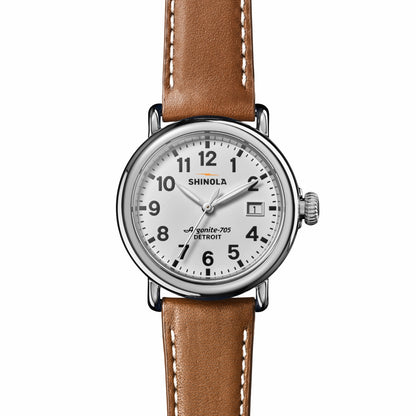 Shinola Runwell Watch - White Tan Leather Strap