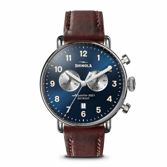 Shinola Canfield Chronograph Watch - Cattail Leather Strap