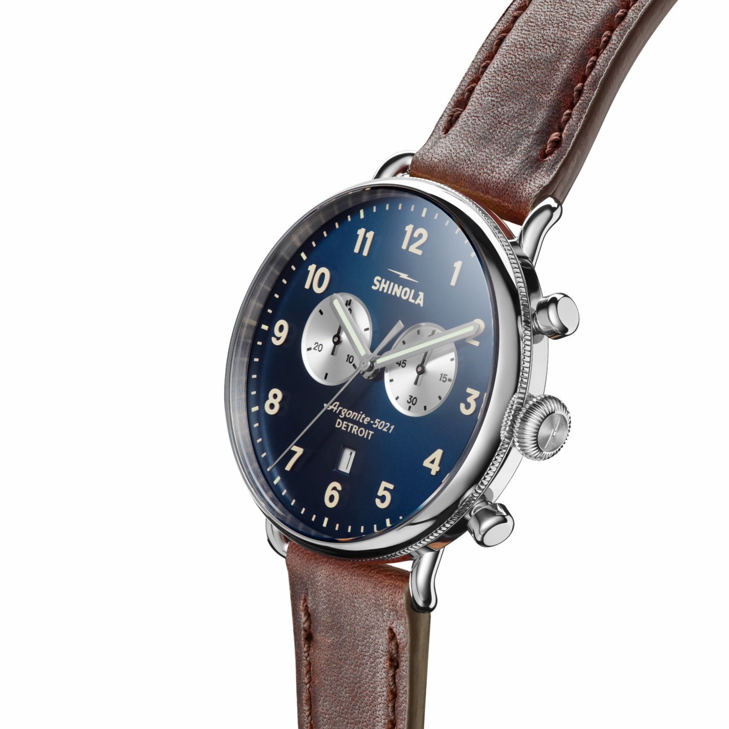 Shinola Canfield Chronograph Watch - Cattail Leather Strap