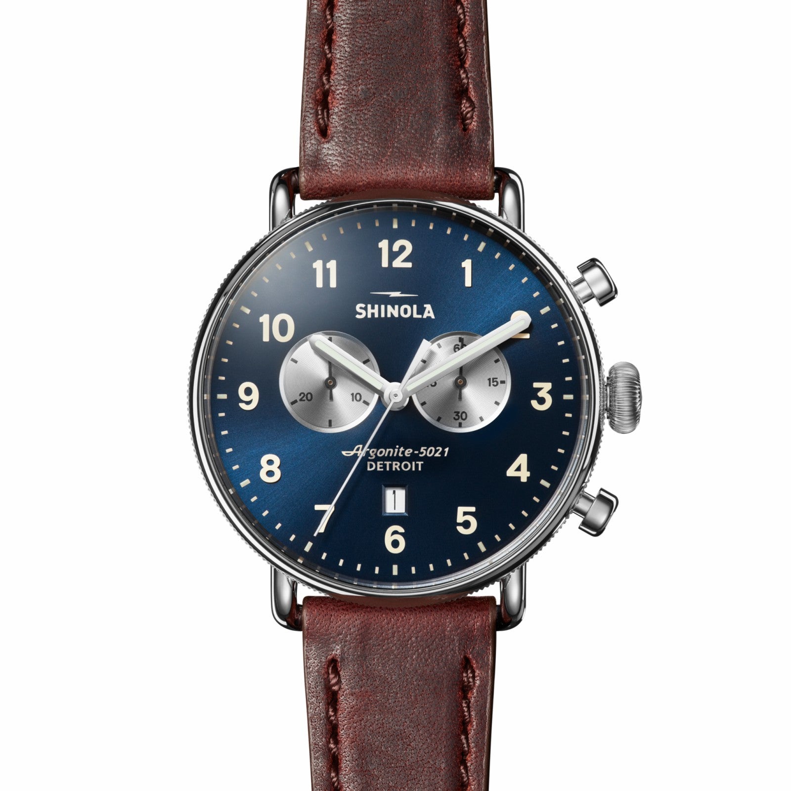 Shinola Canfield Chronograph Watch - Cattail Leather Strap