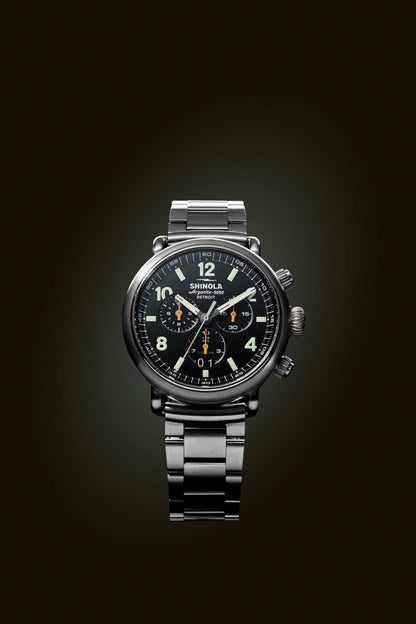 Shinola Runwell Chronograph West Wind Watch Gift Set with Additional Strap - B