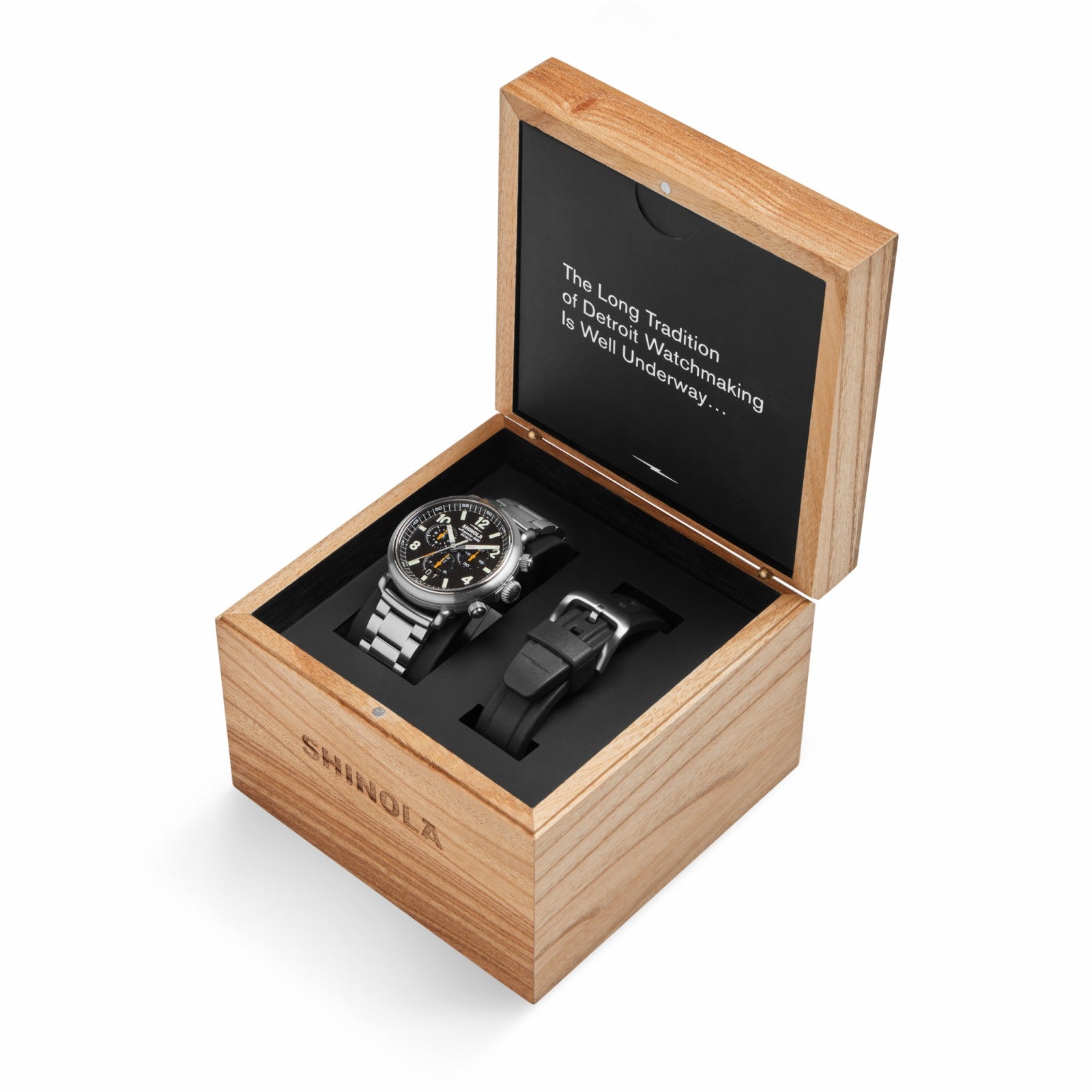 Shinola Runwell Chronograph West Wind Watch Gift Set with Additional Strap - B