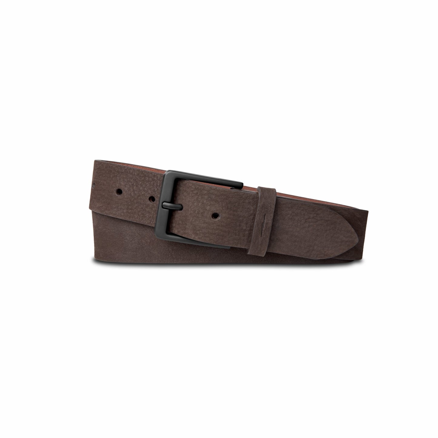Shinola 1 1/2" Lightning Bolt Keeper Belt Nubuck - Dark Brown