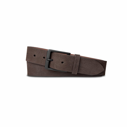 Shinola 1 1/2" Lightning Bolt Keeper Belt Nubuck - Dark Brown