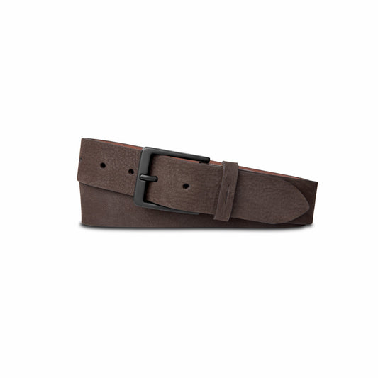 Shinola 1 1/2" Lightning Bolt Keeper Belt Nubuck - Dark Brown