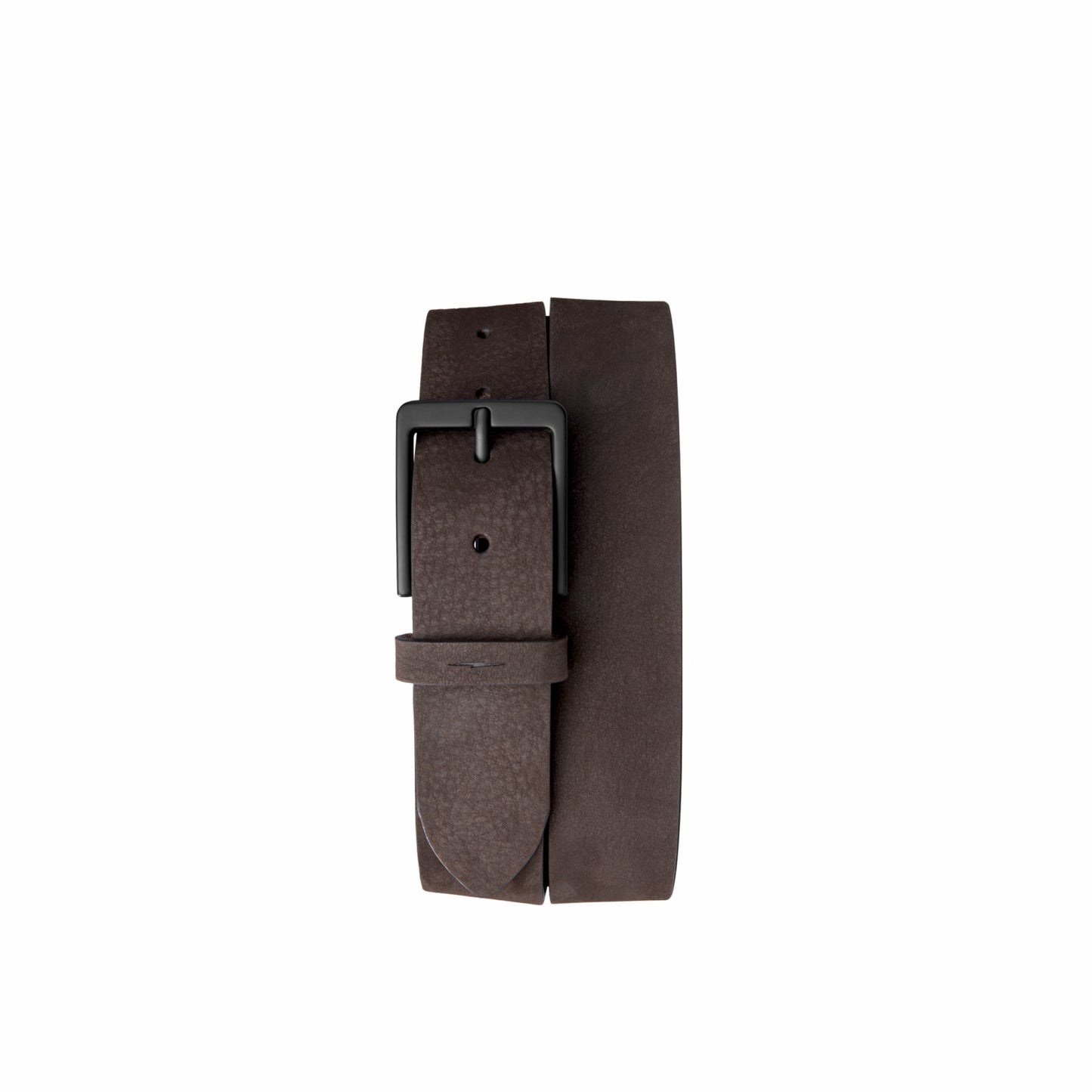 Shinola 1 1/2" Lightning Bolt Keeper Belt Nubuck - Dark Brown