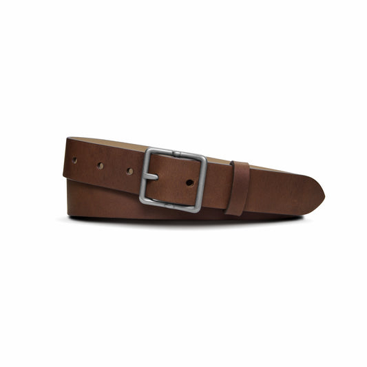 Shinola 1 1/4" Center Bar Buckle Belt - Medium Brown