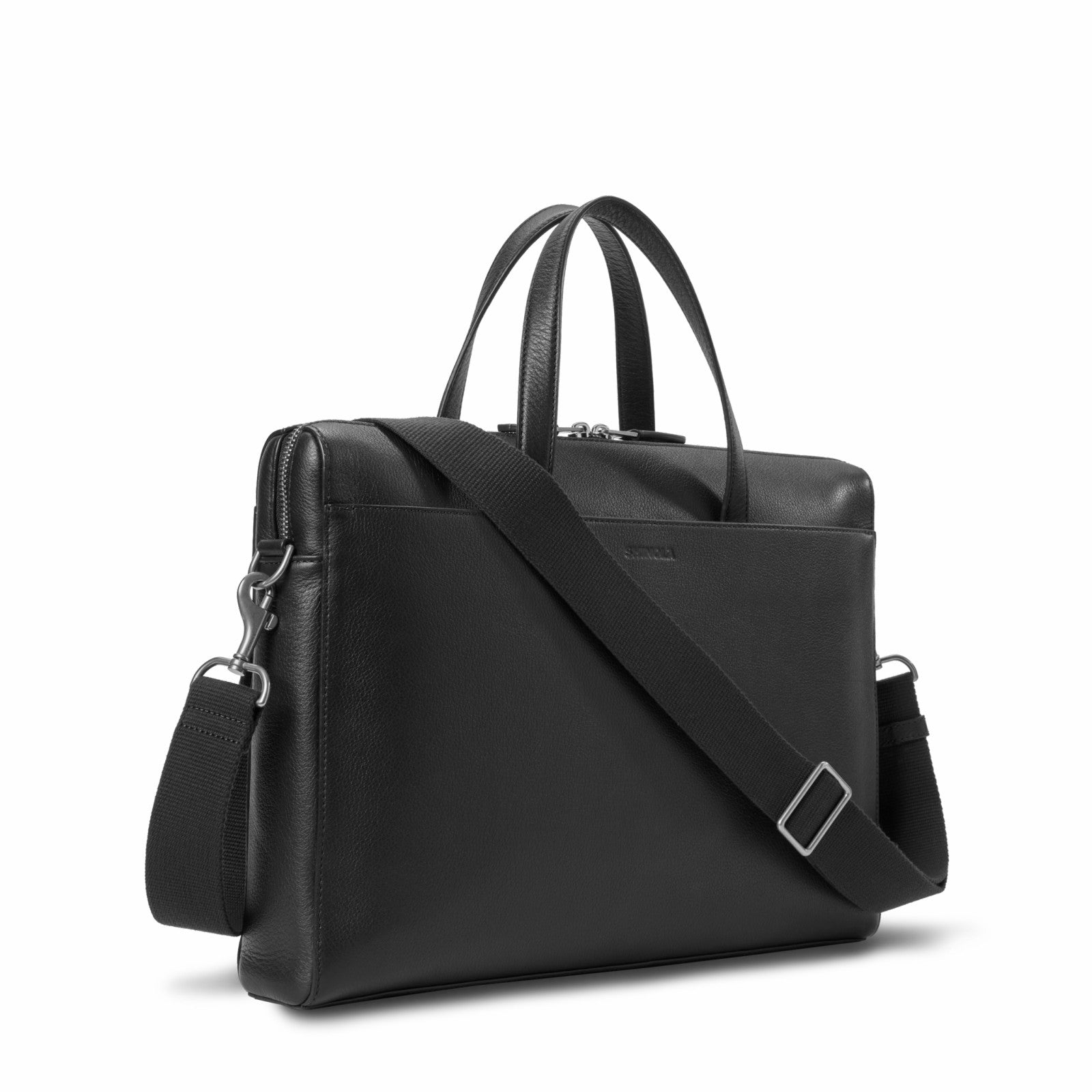 Shinola Canfield Briefcase - Black Pebbled Leather