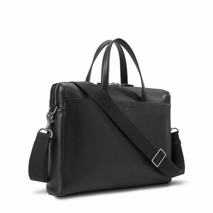 Shinola Canfield Briefcase - Black Pebbled Leather