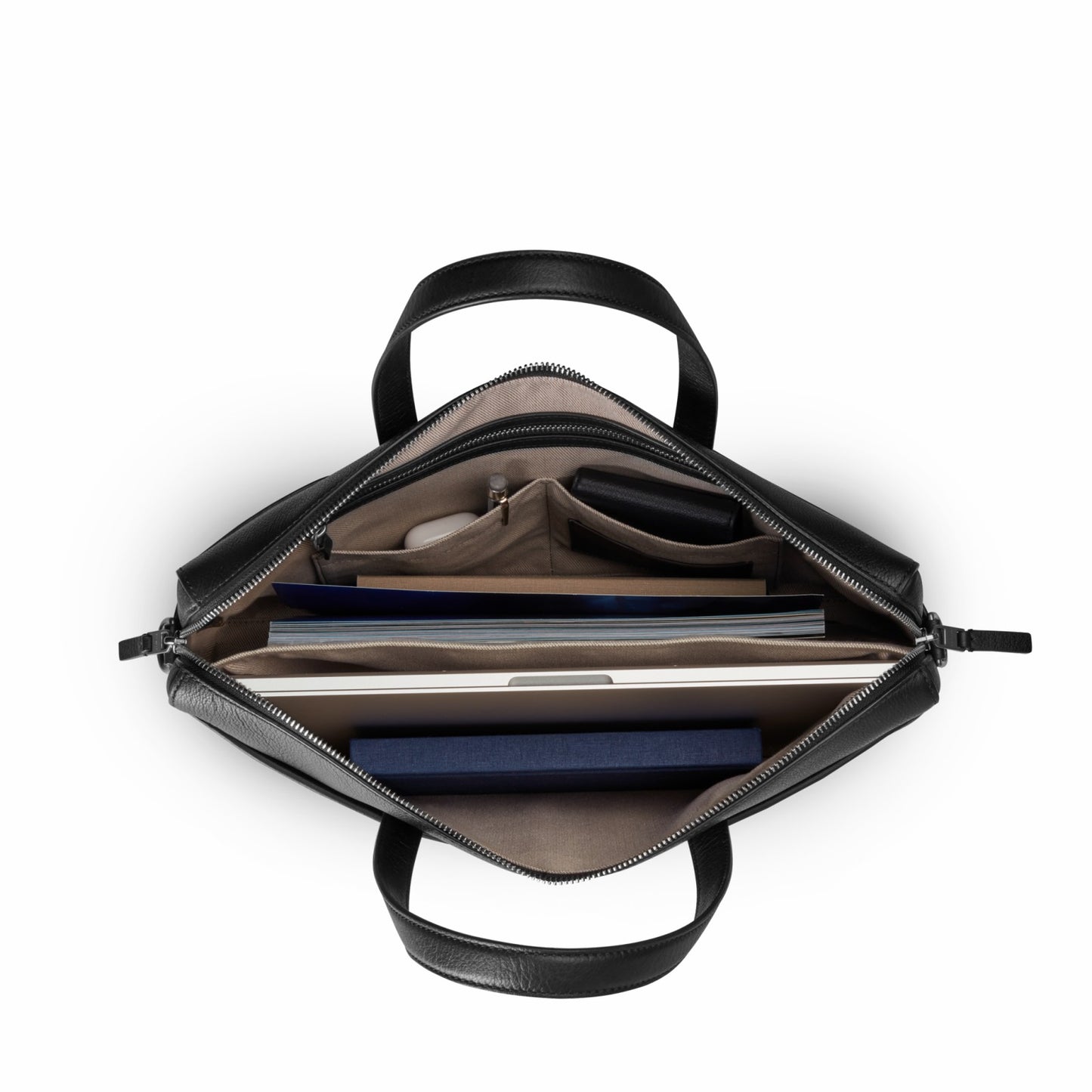 Shinola Canfield Briefcase - Black Pebbled Leather