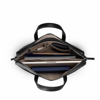 Shinola Canfield Briefcase - Black Pebbled Leather