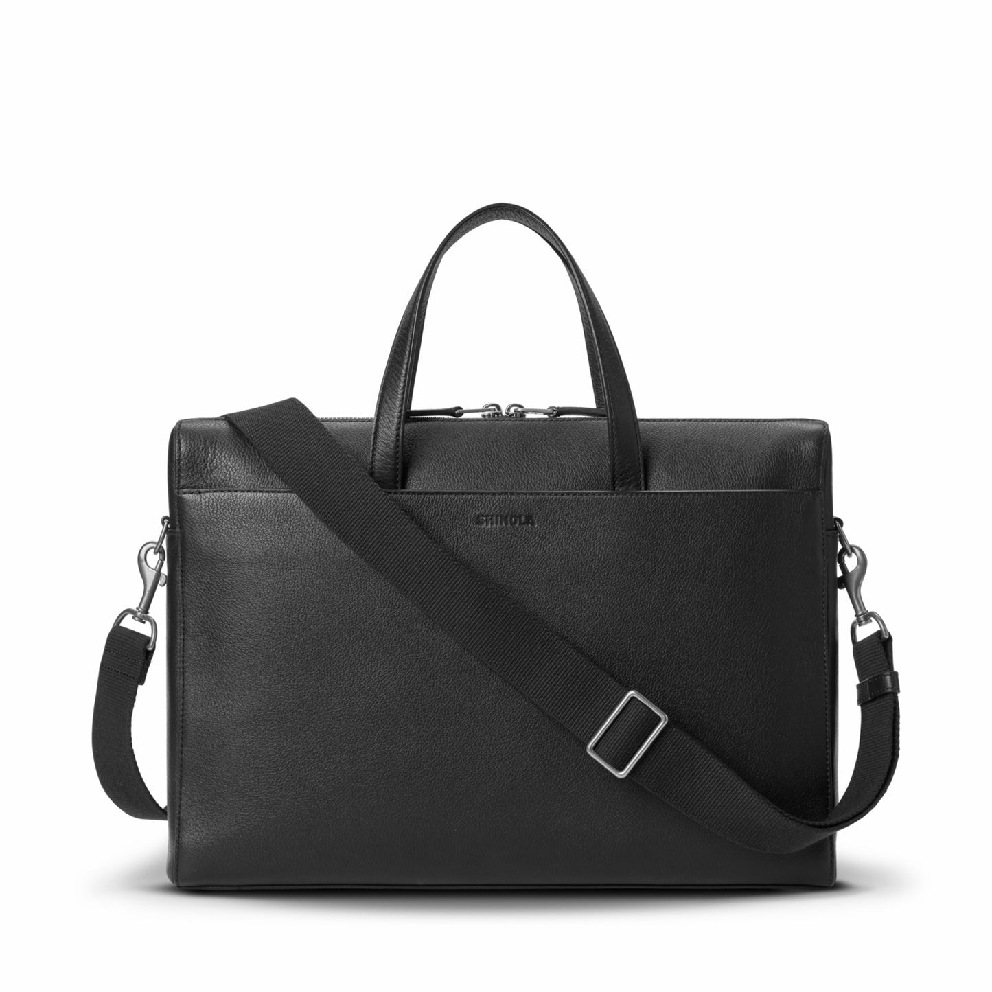 Shinola Canfield Briefcase - Black Pebbled Leather