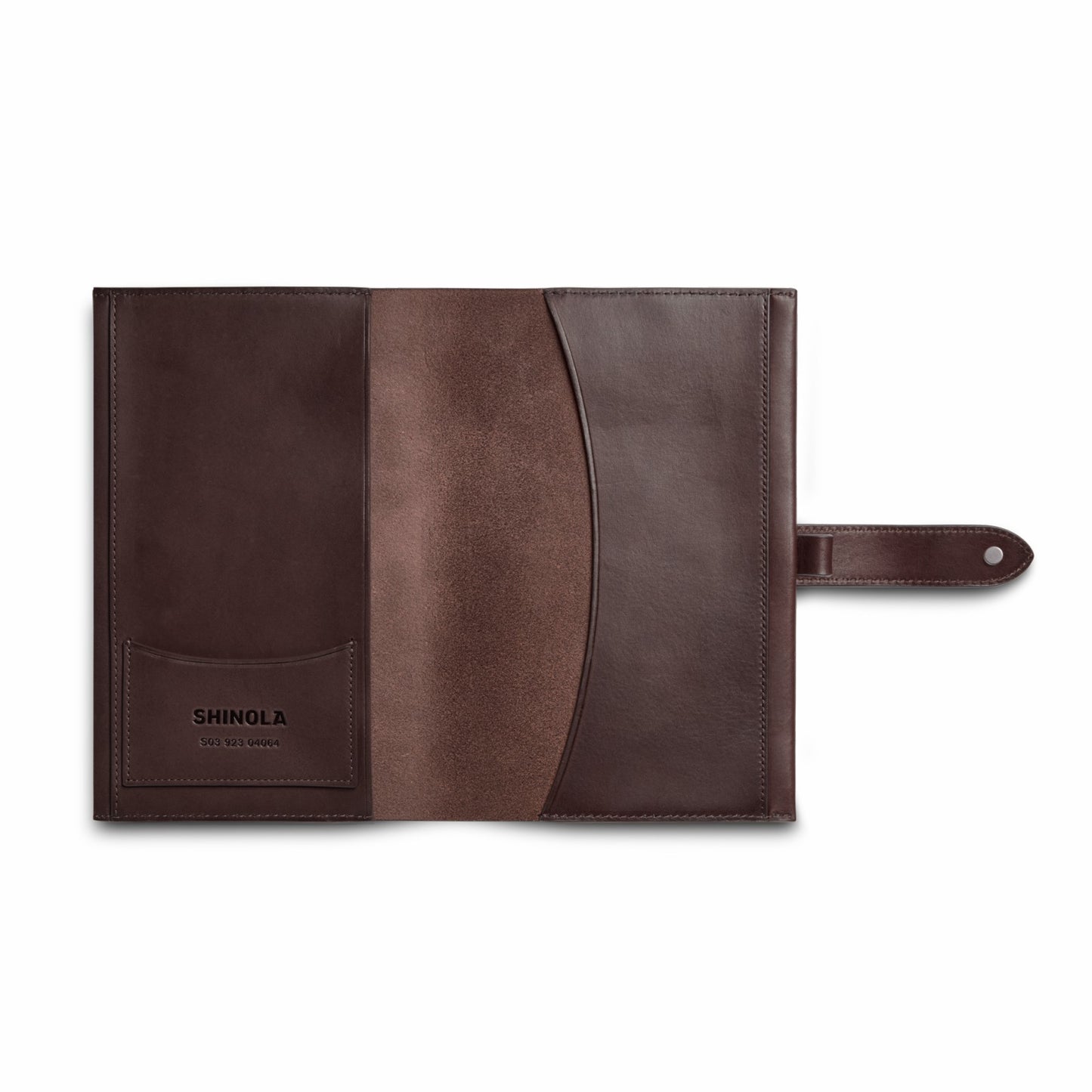 Shinola Medium Snap Journal Cover - Dark Brown Vachetta