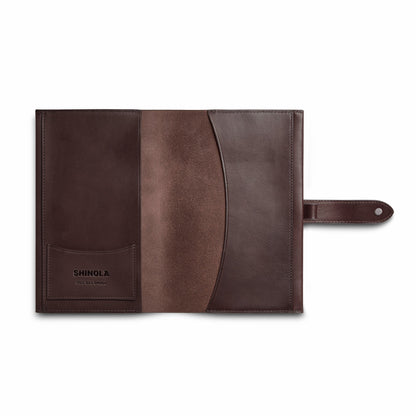 Shinola Medium Snap Journal Cover - Dark Brown Vachetta