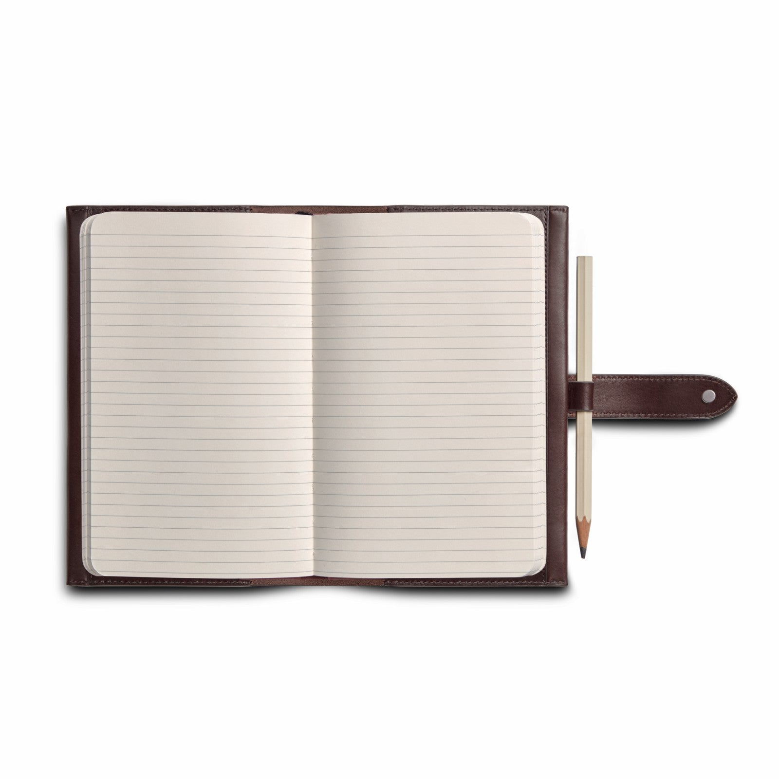 Shinola Medium Snap Journal Cover - Dark Brown Vachetta