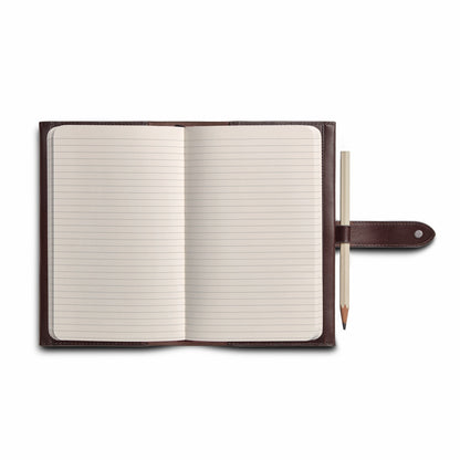 Shinola Medium Snap Journal Cover - Dark Brown Vachetta