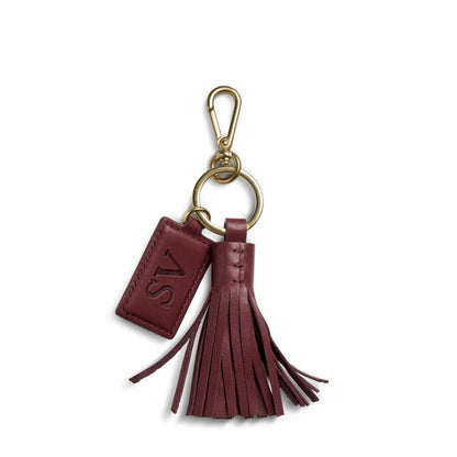 Shinola Leather Tassel Keychain - Merlot