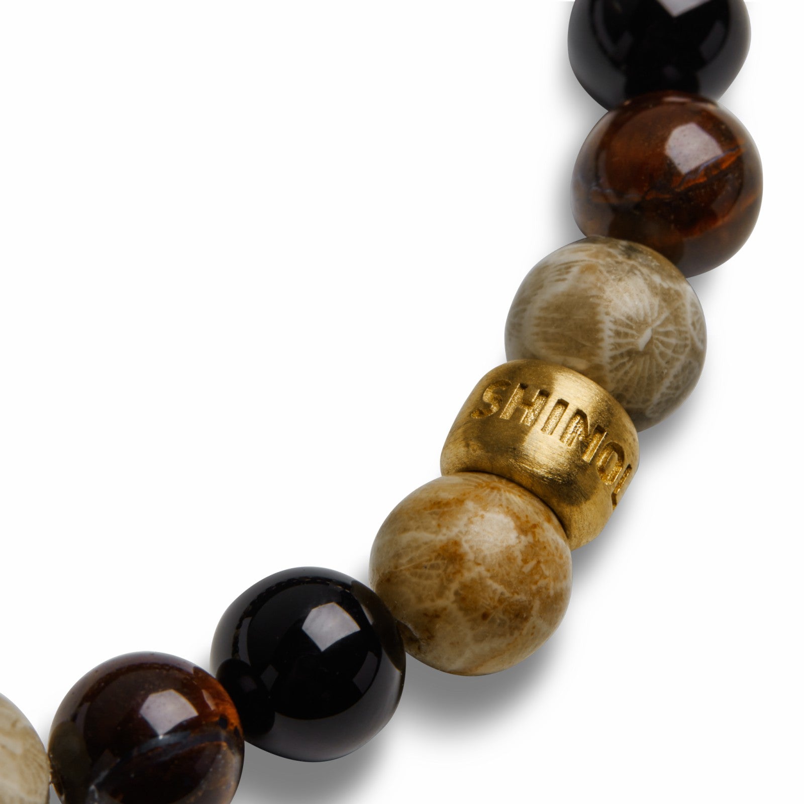 Shinola 8mm Beaded Bracelet Multi Stone