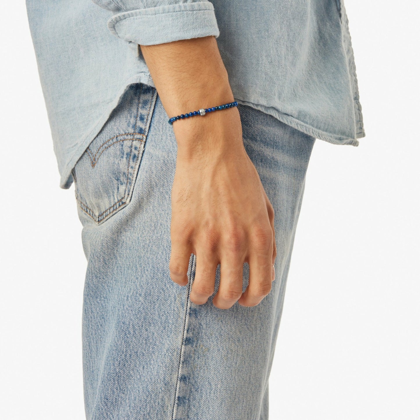 Shinola 4mm Beaded Lapis Bracelet | Shinola