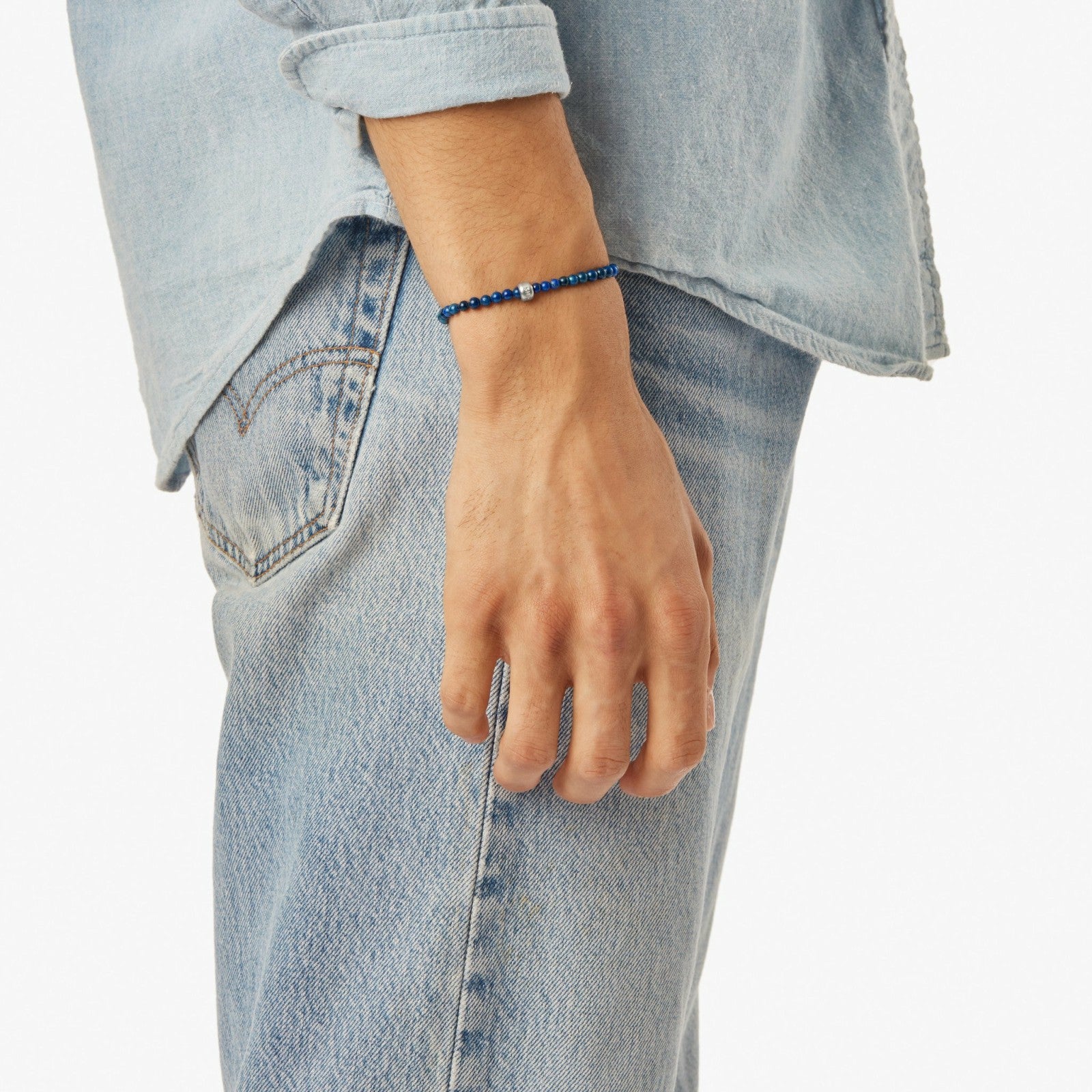 Shinola 4mm Beaded Lapis Bracelet | Shinola
