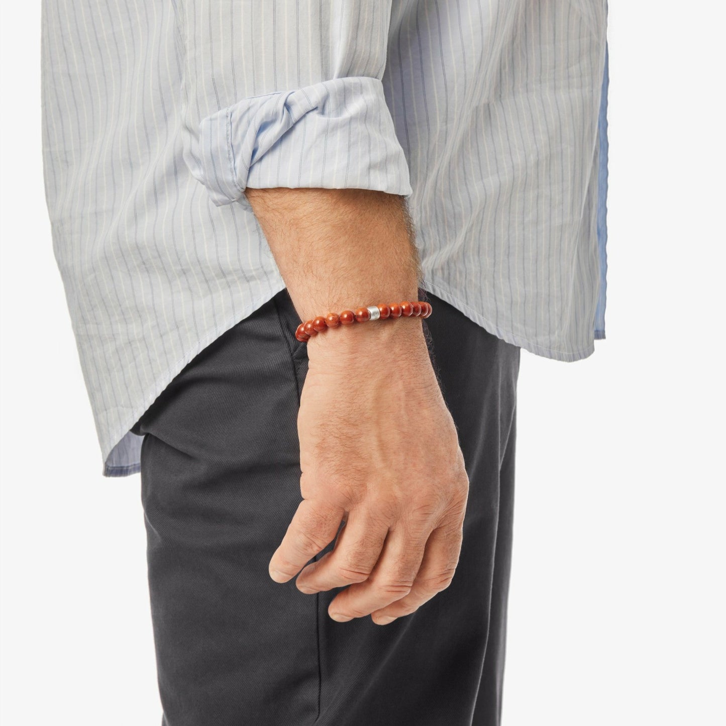 Shinola 6mm Beaded Red Jasper Bracelet | Shinola